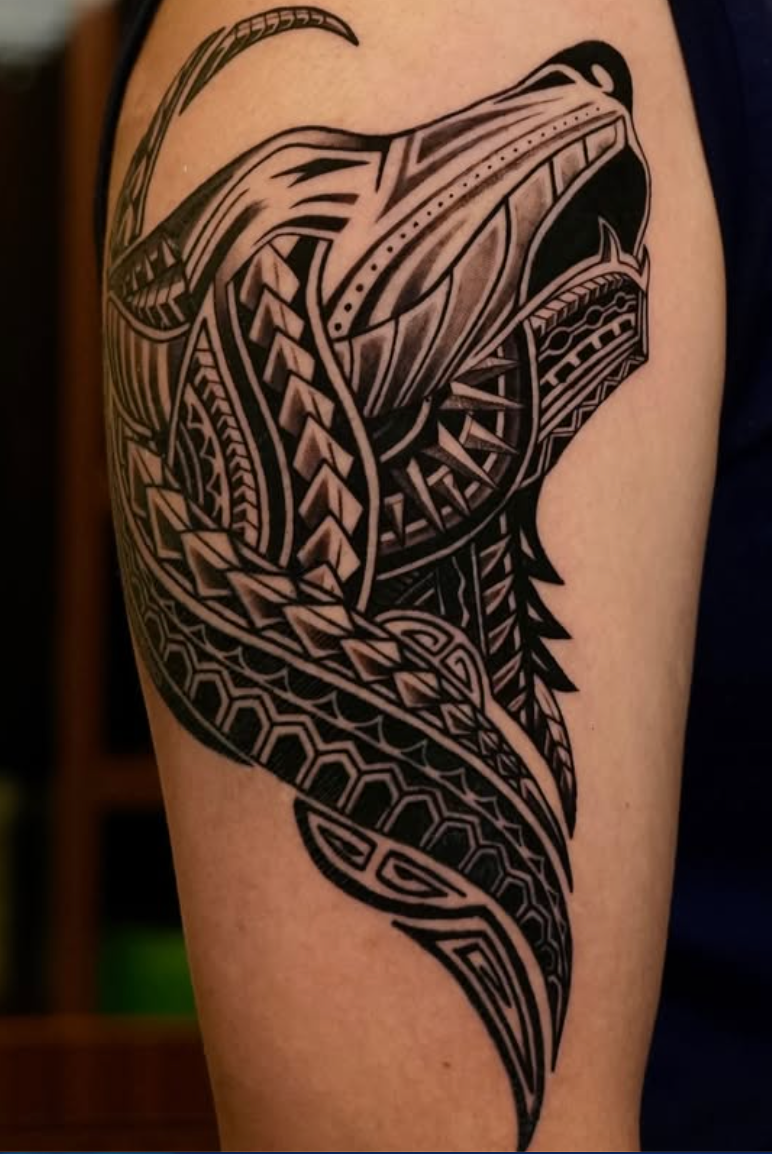 Yoko featured tattoo 3 — tribal dog design